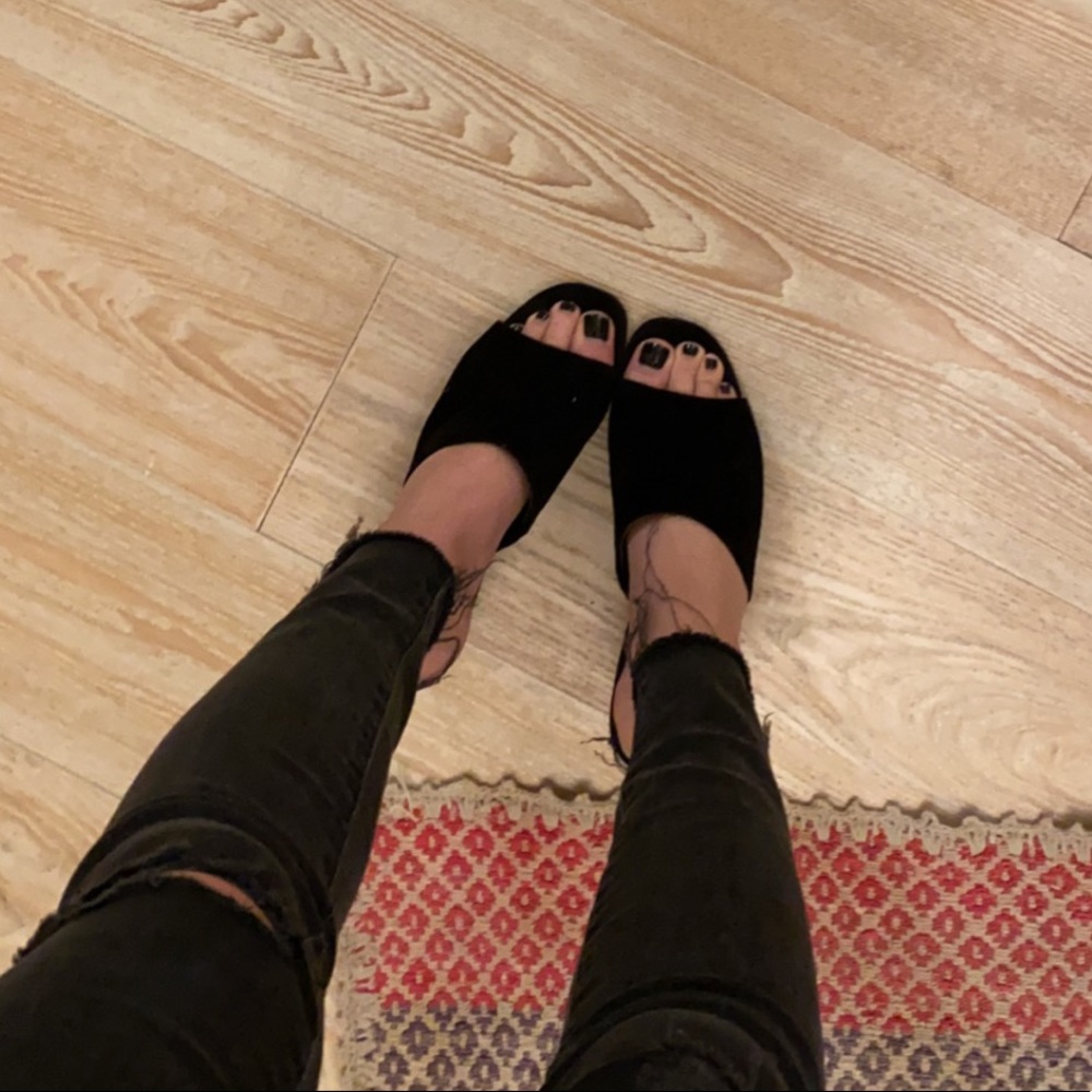 Steve Madden Black Peep-Toe Heels